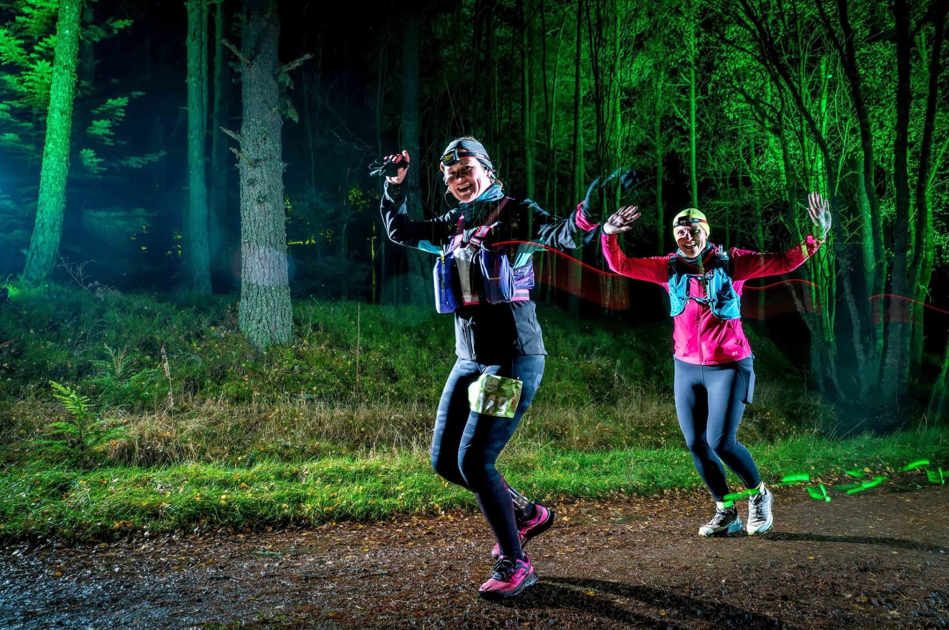 Maria during a night trail run